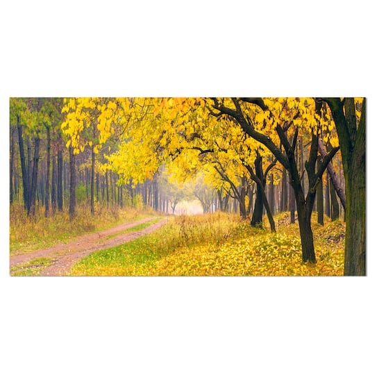 Designart - Bright Yellow Autumn Forest